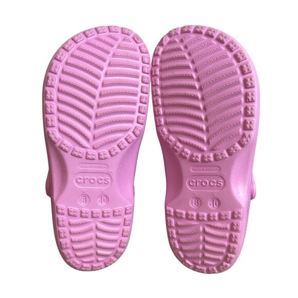Crocs Pink Slip On With  Jibbitz Charms  Slippers Sz  8M/10W - Picture 7 of 7